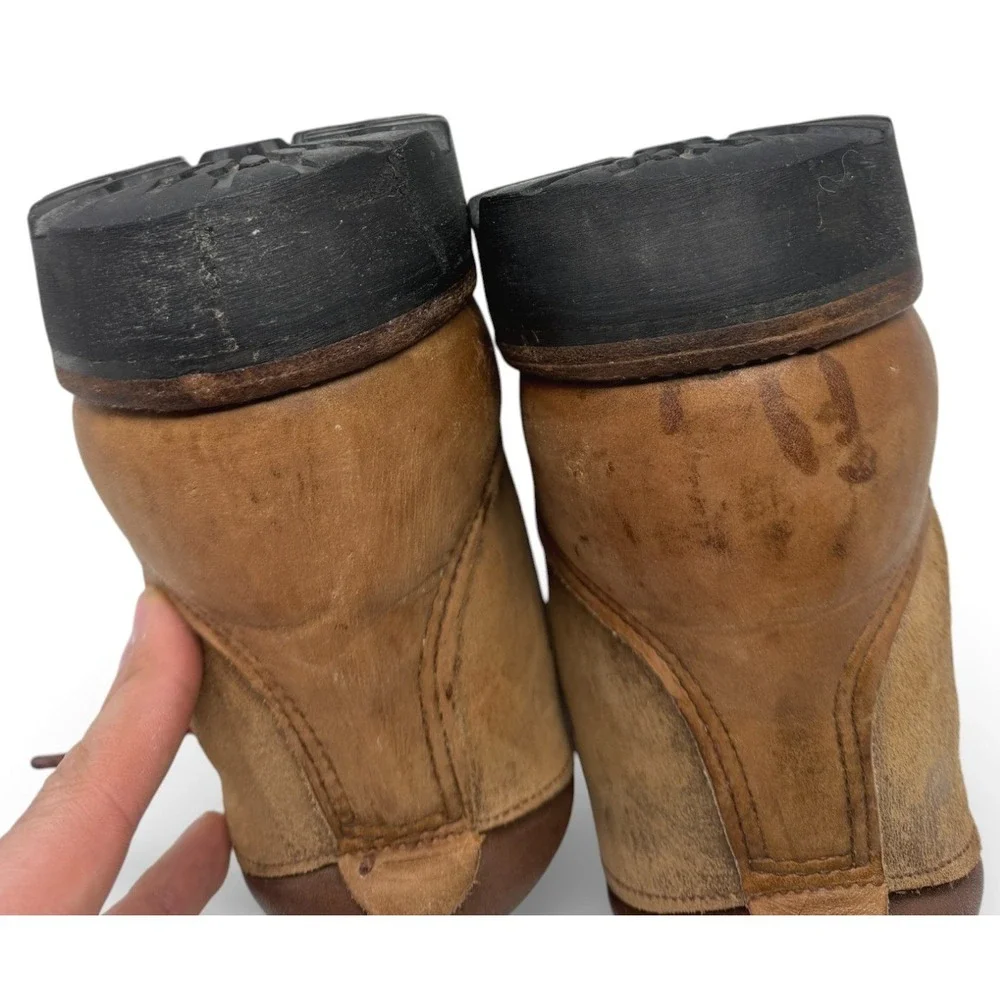 Vintage Vasque Alpine Mountain Boots Men 9.5 E Tan Mountaineering Suede USA Made
